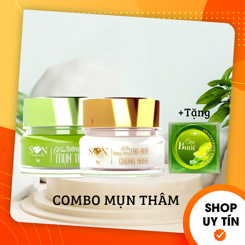 Combo Kem Face Mụn Thâm + Kem Face Dưỡng Trắng Son Cosmetic Chính Hãng