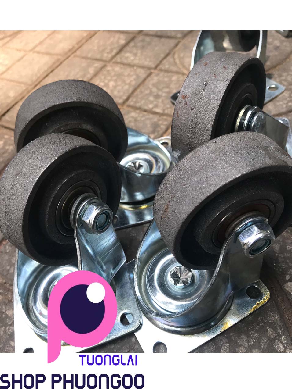 [HCM]Combo 4 bánh xe đẩy gang đúc 75x25mm