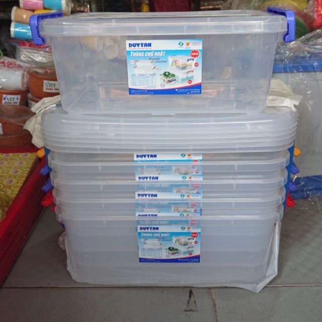 Thùng chữ nhật nhựa trong duy Tân 10 lít