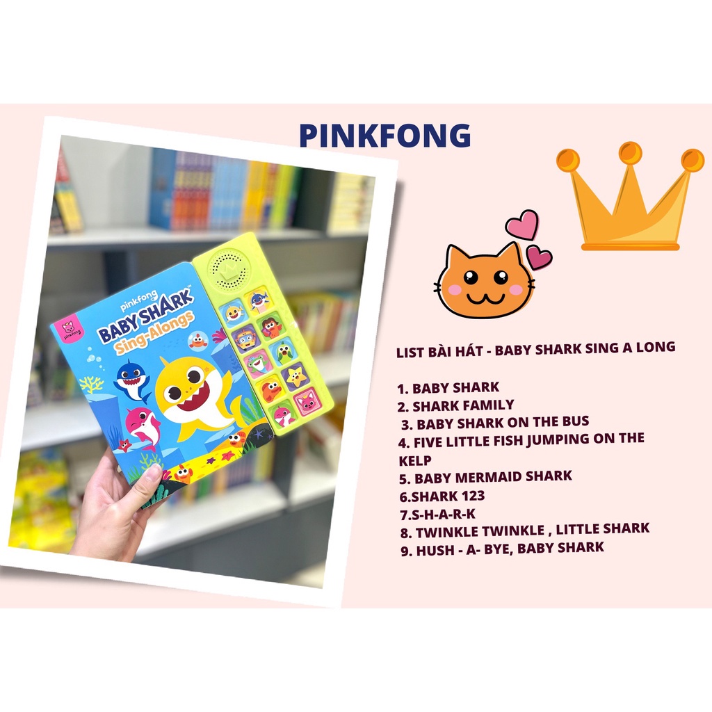 Sách nhạc baby shark pinkfong, sách âm thanh cho bé từ 1 tuổi - cleverkids