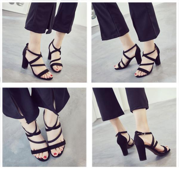 [HCM][ẢNH THẬT] Giày cao gót sandal 7 phân quai mảnh chéo CG0205