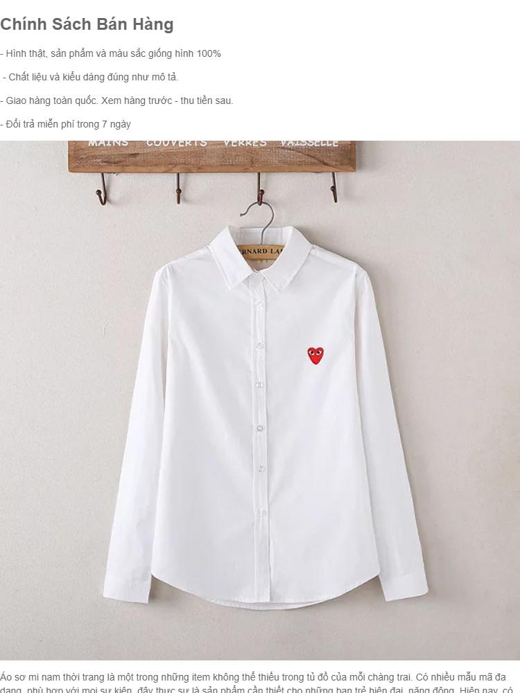 SƠ MI TRẮNG TRÁI TIM SIÊU HÓT,LAZAZHION