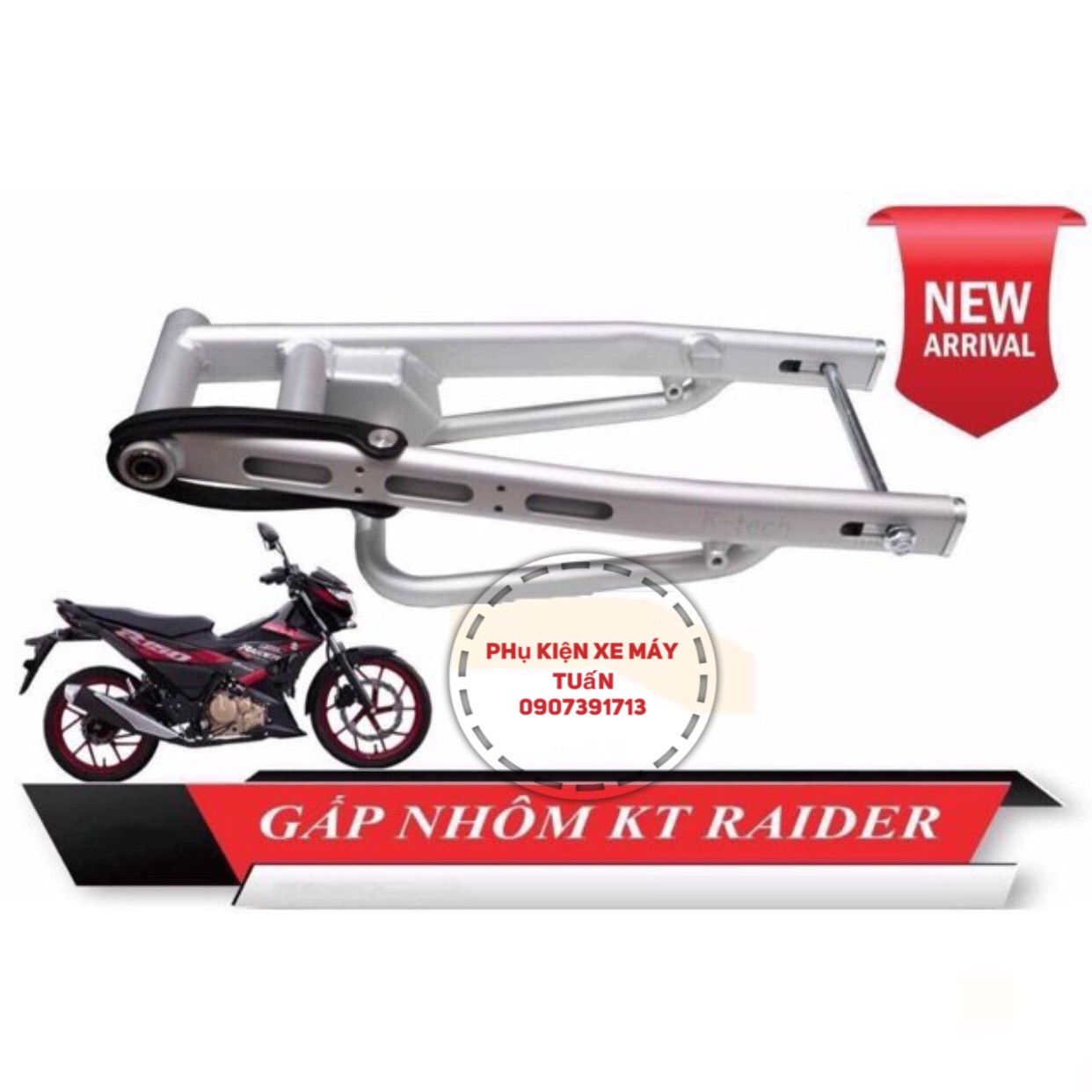 Gắp Nhôm phay lổ RAIDER, SATRIA