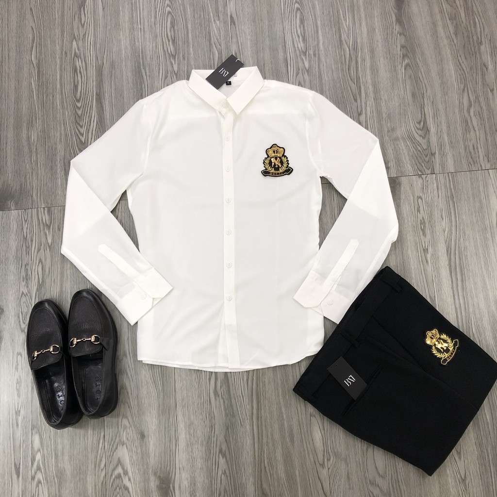 [Sơ Mi + Quần Âu] Combo Quần Âu + Sơ Mi Đính Đá Ong Vàng Siêu Rẻ (Ramdom Logo)
