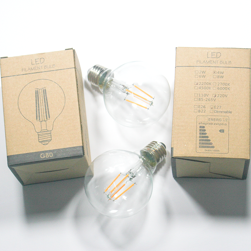 Bóng bulb tròn G80 LED dây tóc