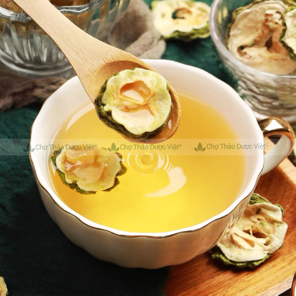 Mướp đắng khô 100g, khổ qua, thái lát mỏng, thơm, hỗ trợ tiểu đường, hạ mỡ máu, mát gan, detox