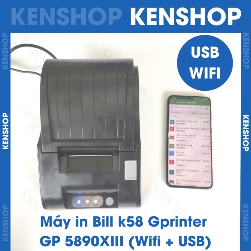 Máy in hóa đơn K80 Rongta LAN WIFI in Bill không dây từ điện thoại máy tính PC dùng giấy 80mm có cắt giấy tự động