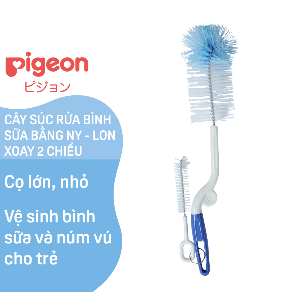 Cây súc rửa bình sữa và núm vú Pigeon -Xoay hai chiều