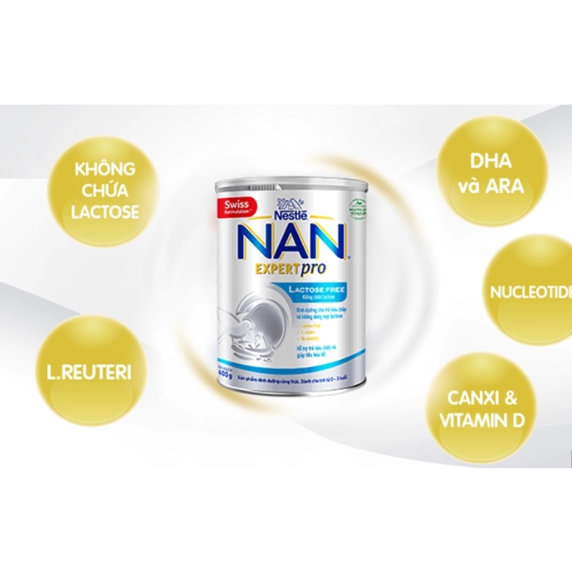 (HSD T4-2025) Sữa Bột Nestle Nan EXPERT Pro Lactose Free 380g.