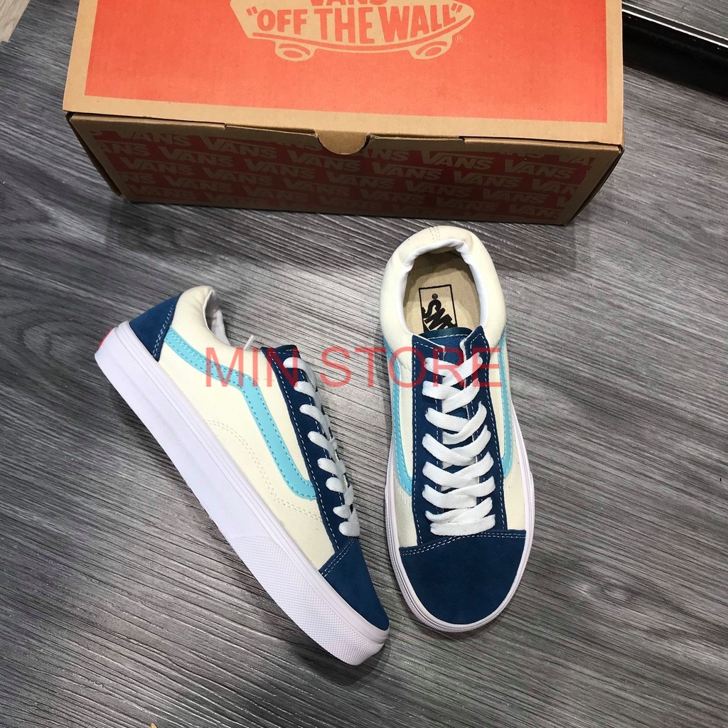 Giày vans style 36 retro sport trắng xanh trẻ trung đủ size 36-43