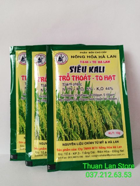 Siêu Kali 7-5-44 + TE Hà Lan gói 15g