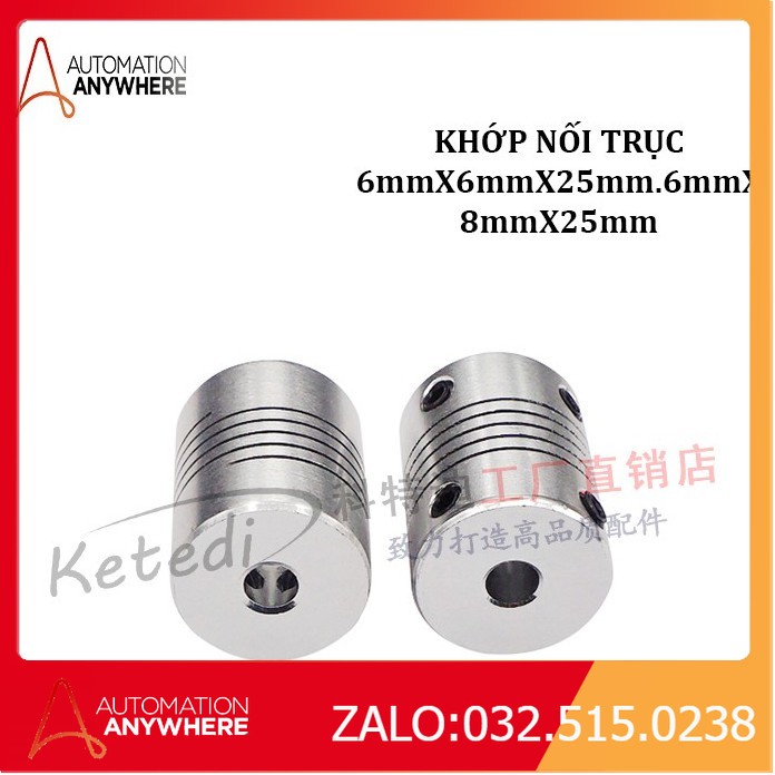 🚛Freeship KHỚP NỐI MỀM KHỚP NỐI TRỤC ĐỘNG CƠ KHỚP NỐI ENCODER 6MM 8MM 25MM HỢP KIM NHÔM