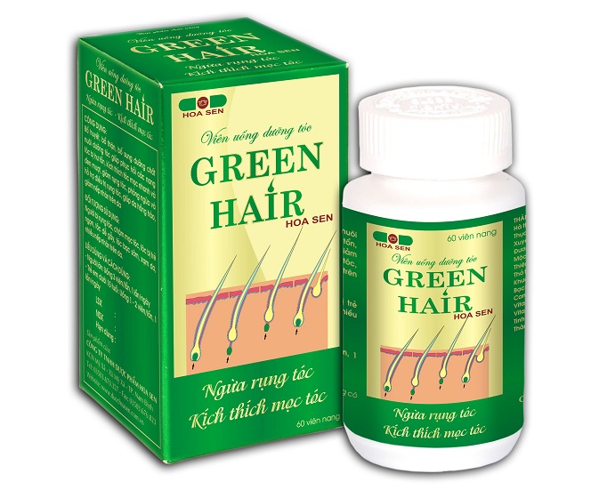 Green Hair - Viên uống ngăn ngừa rụng tóc, kích thích mọc tóc hiệu quả - Hộp 60 viên