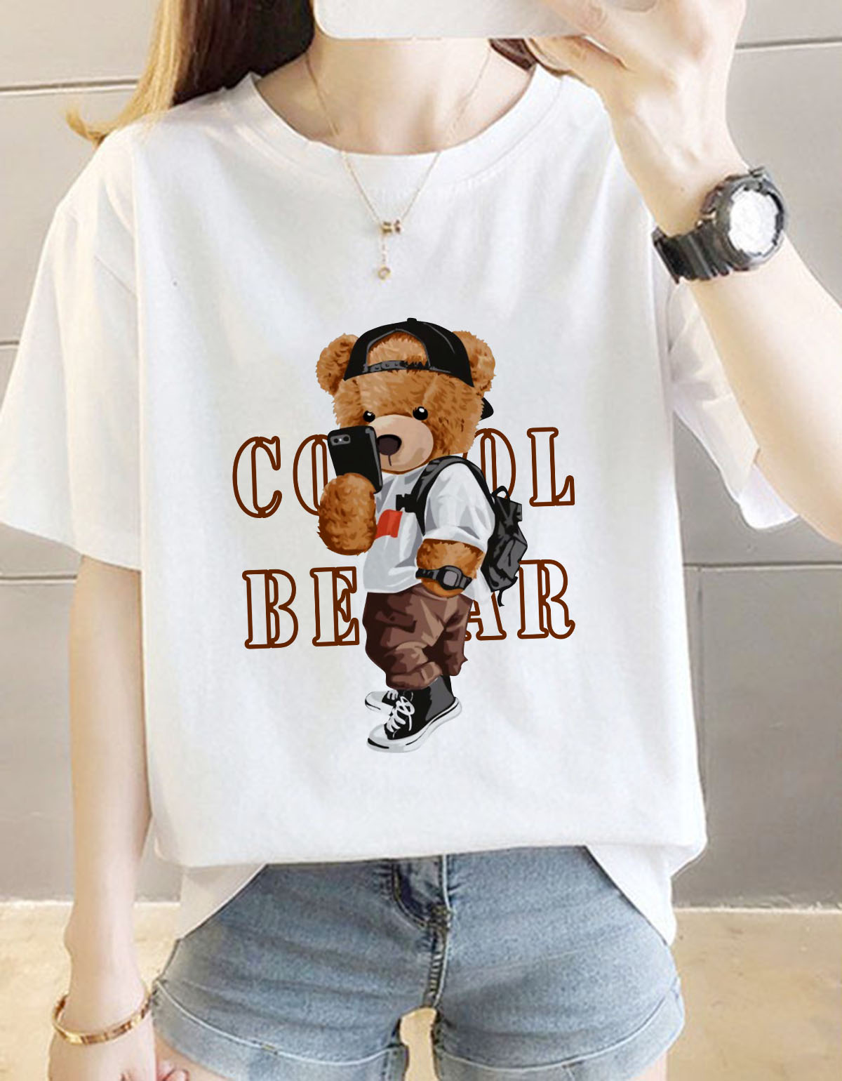 (HCM-HOT SALE) Áo Thun UNISEX FREESIZE Tay Lỡ "In Hình BEAR"
