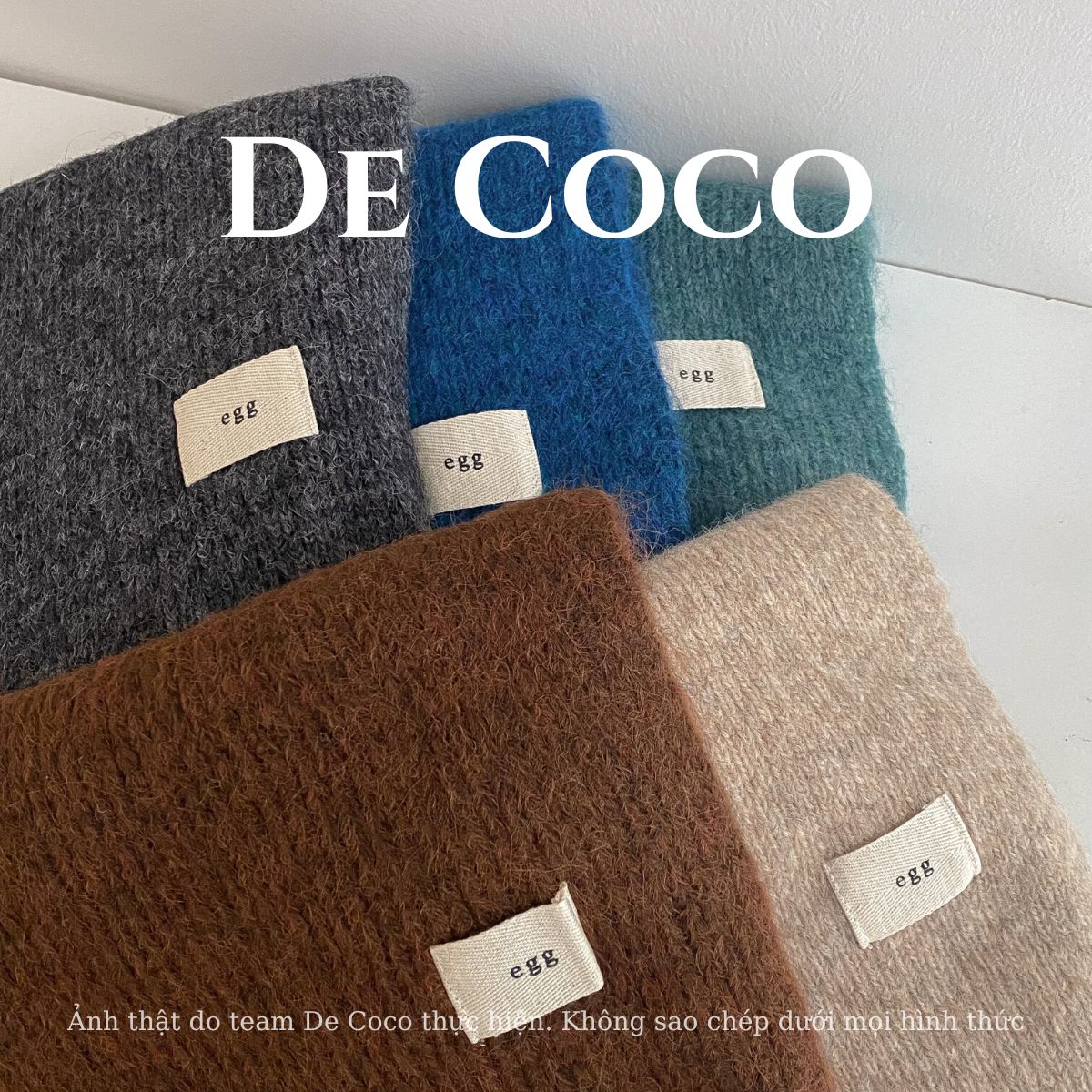 Khăn len mùa đông, khăn len mịn lông bông xù De coco
