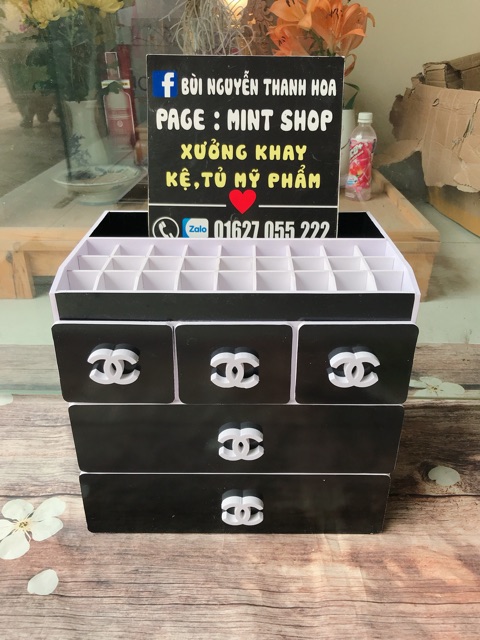 kệ tủ đựng mĩ phẩm 4 tầng đặc biệt đen