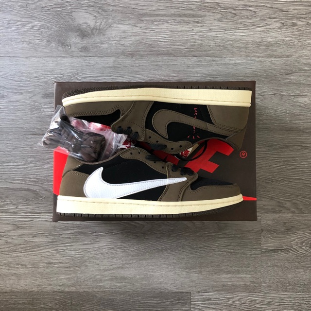 Giày Sneaker Travis scott Air J0rdan 1 low  ( Giày Thể Thao JD1 cổ thấp màu nâu)