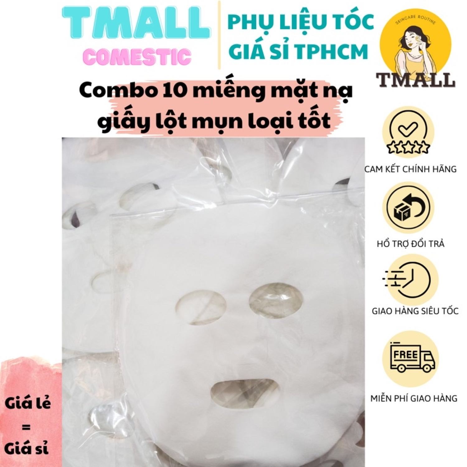 Combo 10 miếng mặt nạ giấy loại tốt