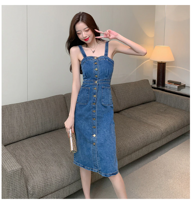 ĐẦM JEAN 2 DÂY D778D