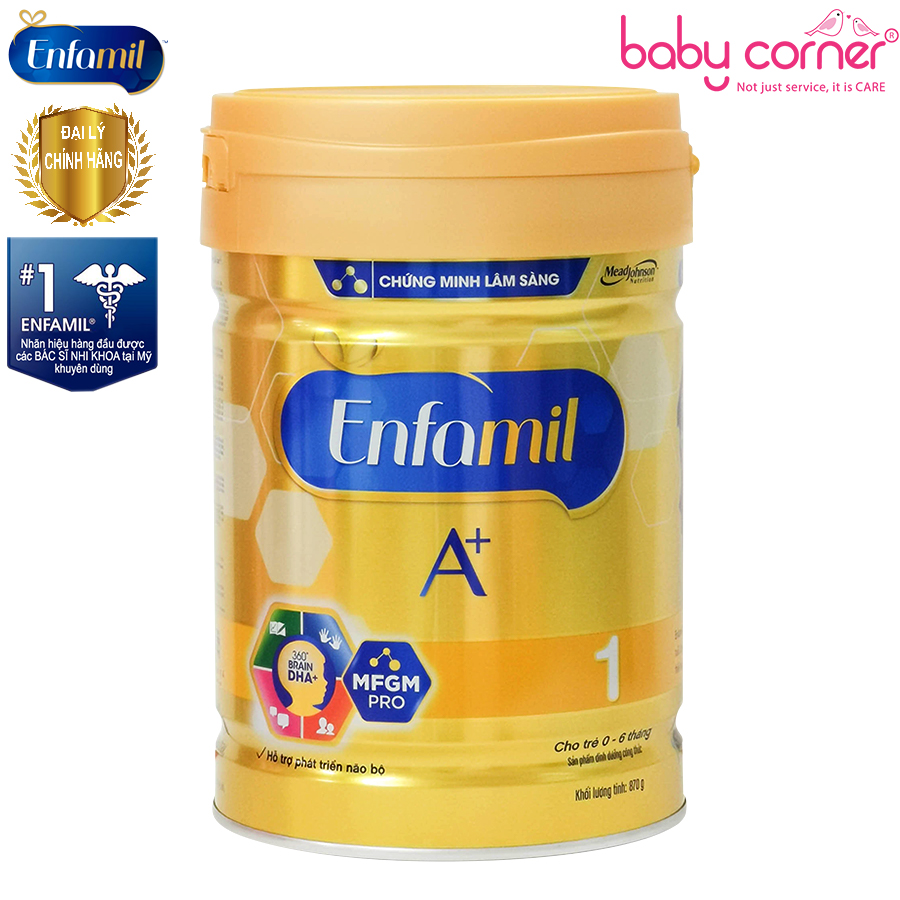 Sữa Bột Enfamil A+ Số 1 (0-6 tháng) 870g, Hạn sử dụng it nhất 10 tháng