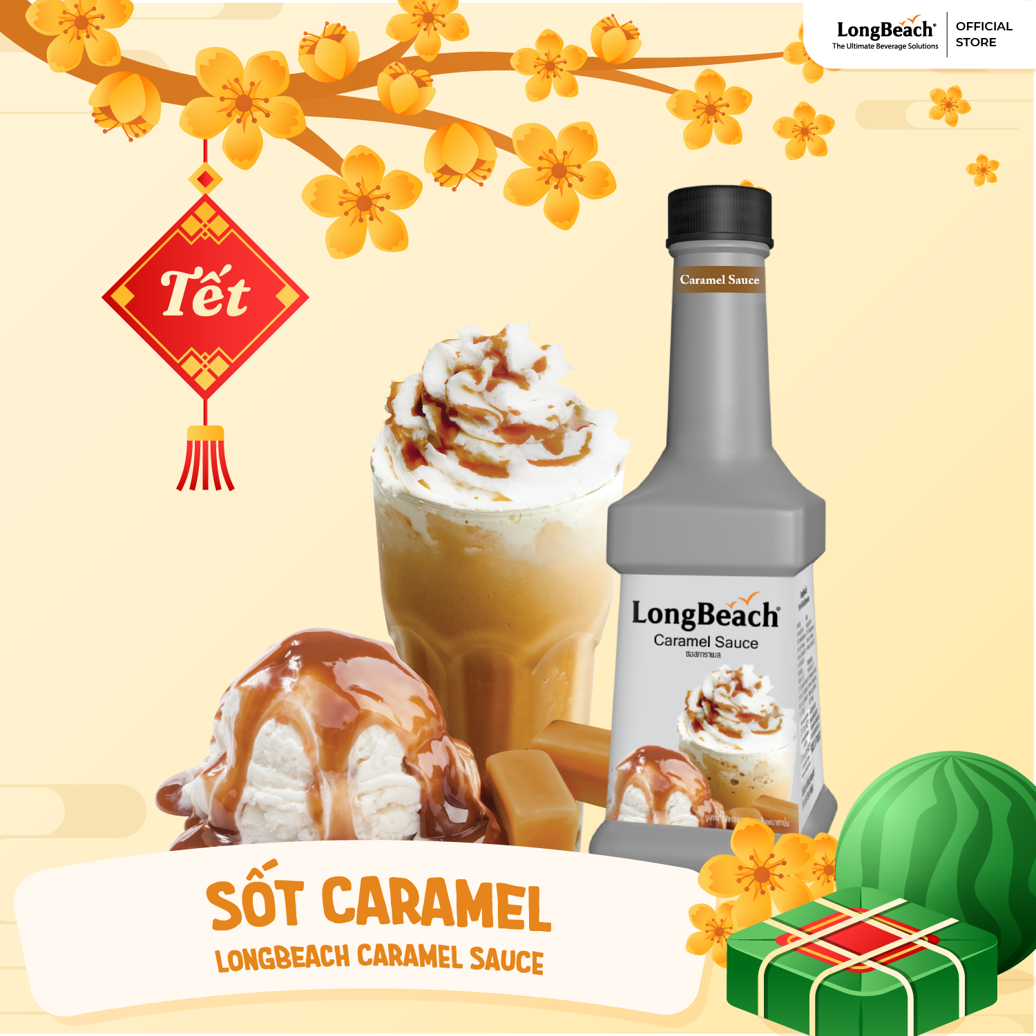 Sốt Caramel LongBeach 900ml