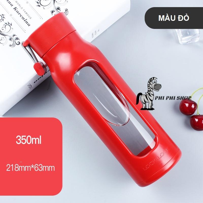 [HCM]Bình thủy tinh bọc nhựa Lock&Lock Name 350ml LLG651