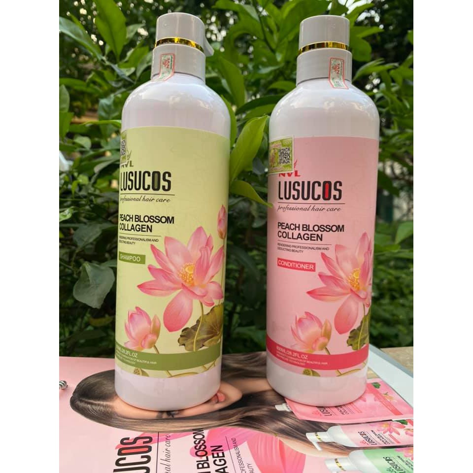 Cặp Dầu gội xả dưỡng sinh Lusucos 800ml x2