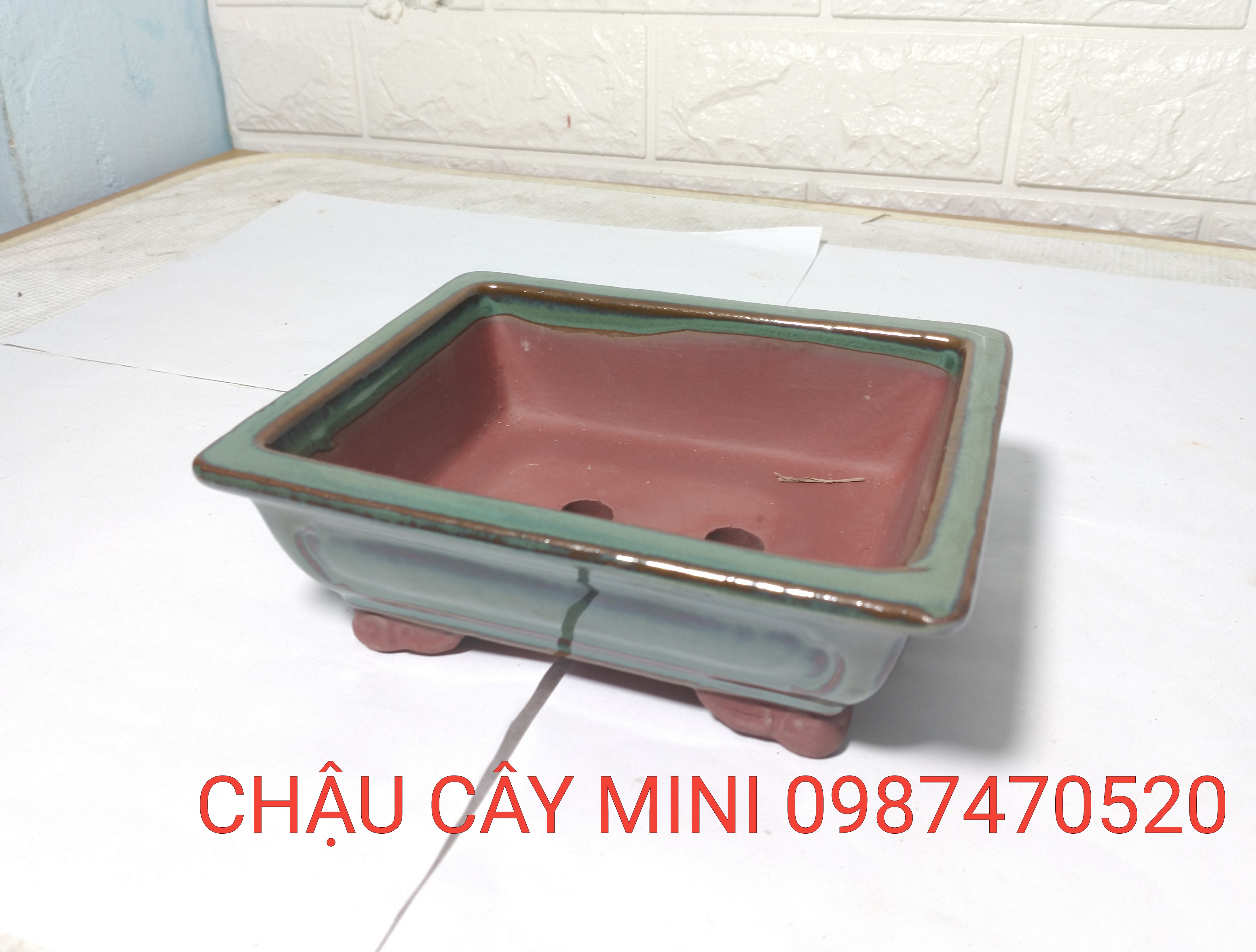 Chậu bonsai mini chữ nhật N3,chậu cây mini