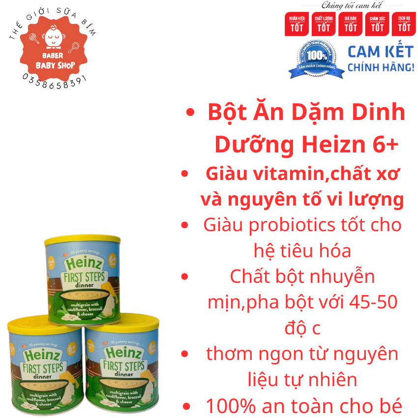 Bột Ăn Dặm Heizn Anh Vị Súp Lơ 6m+ 200g