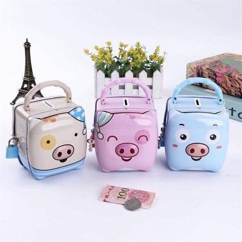 Ống heo két sắt tiết kiệm mini có khóa cho bé - ket sat hinh heo