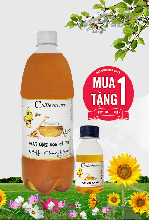 Mật Ong Nguyên Chất Hoa Cafe 1000ml (1400g) Cvdbeehoney
