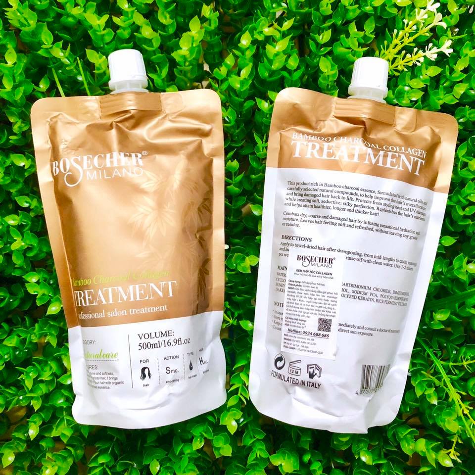 [HCM]Kem ủ tóc Collagen BOSECHER Milano Bamboo Treatment 500ml