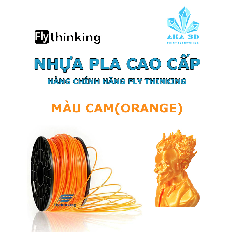 Bảng giá Nhựa PLA in 3D flythinking màu cam trong suốt, mực in 3d orange Phong Vũ