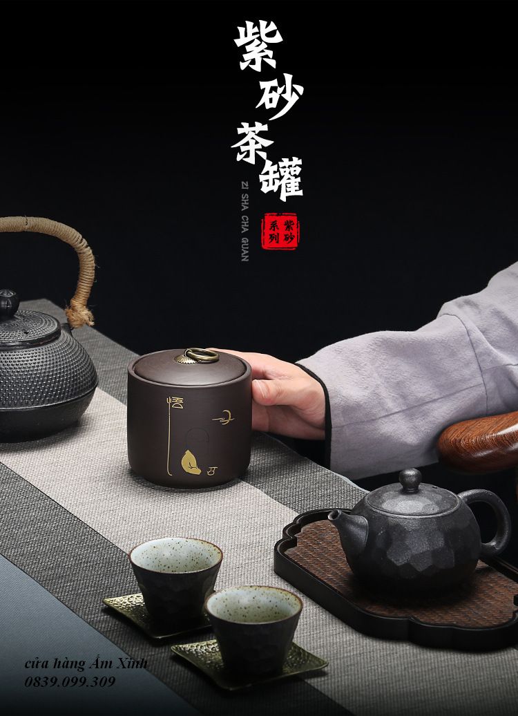 Hũ, Bình đựng trà bằng gốm (cỡ lớn, nắp rất khít)