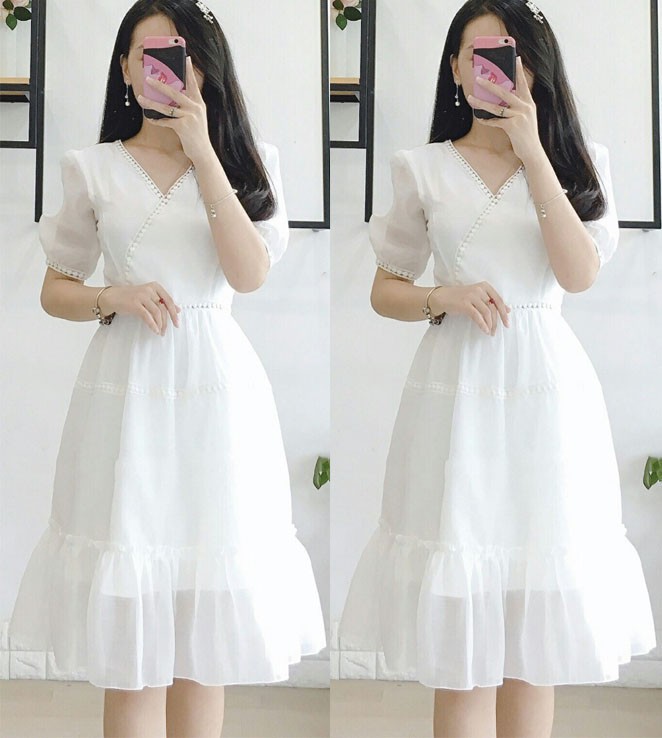 [HCM]Đầm Phối Ren Nhí Jeny