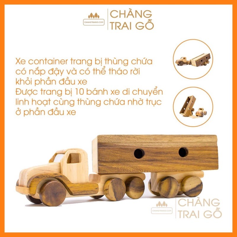 Xe Container - Đồ Chơi Gỗ Cho Bé | Chàng Trai Gỗ