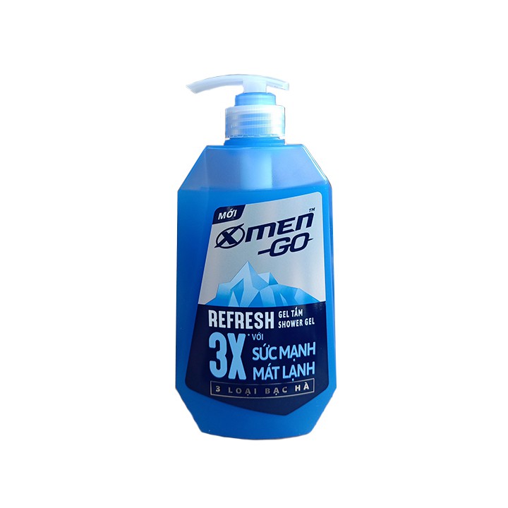 [HCM]Gel tắm Xmen Go Refresh 3 loại bạc hà 650ml