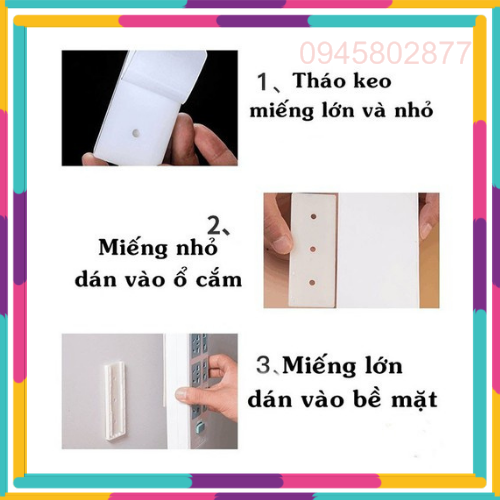 Miếng dán gài ổ điện,cục wifi dán tường siêu rẻ, Miếng dán tường gài đồ dùng siêu tiện lợi-Miếng gài ổ điện