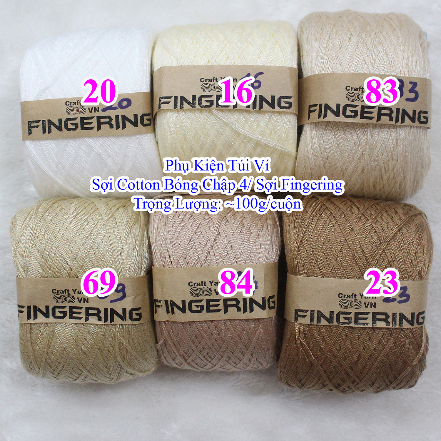 Cotton Yarn 4/ Fingering Yarn for Handmade Items (01-95)