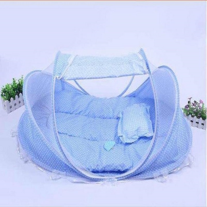 MÀN NHẠC, MÀN CHỤP CHỐNG MUỖI CHO BÉ (MÀU XANH)