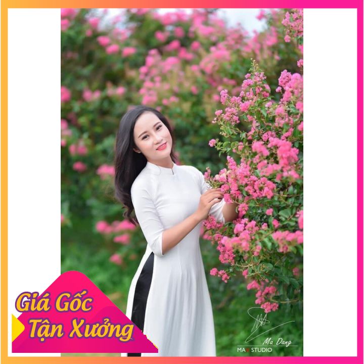 Áo Dài Trắng Học Sinh 2 Tà Lụa Nhật ( Kèm Quần)