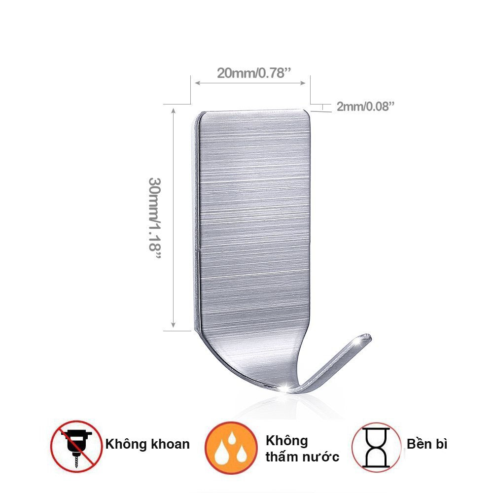 Combo 10 Móc Treo Dán Tường, Móc Treo Đồ Siêu Dính HOOK