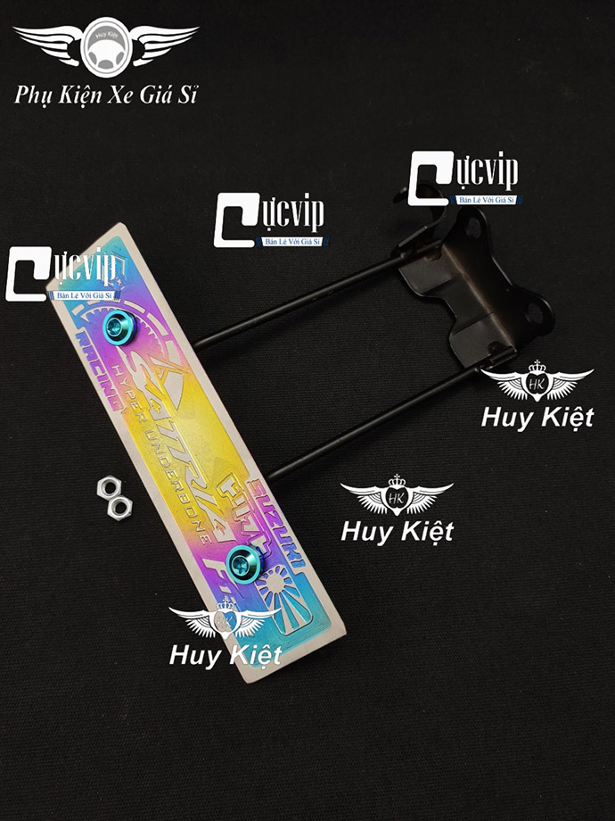 Bảng tên satria titan điện phân 3d mẫu vip + pat gắn + 2 ốc titan gr5 + 2 tán tặng kèm ms5394