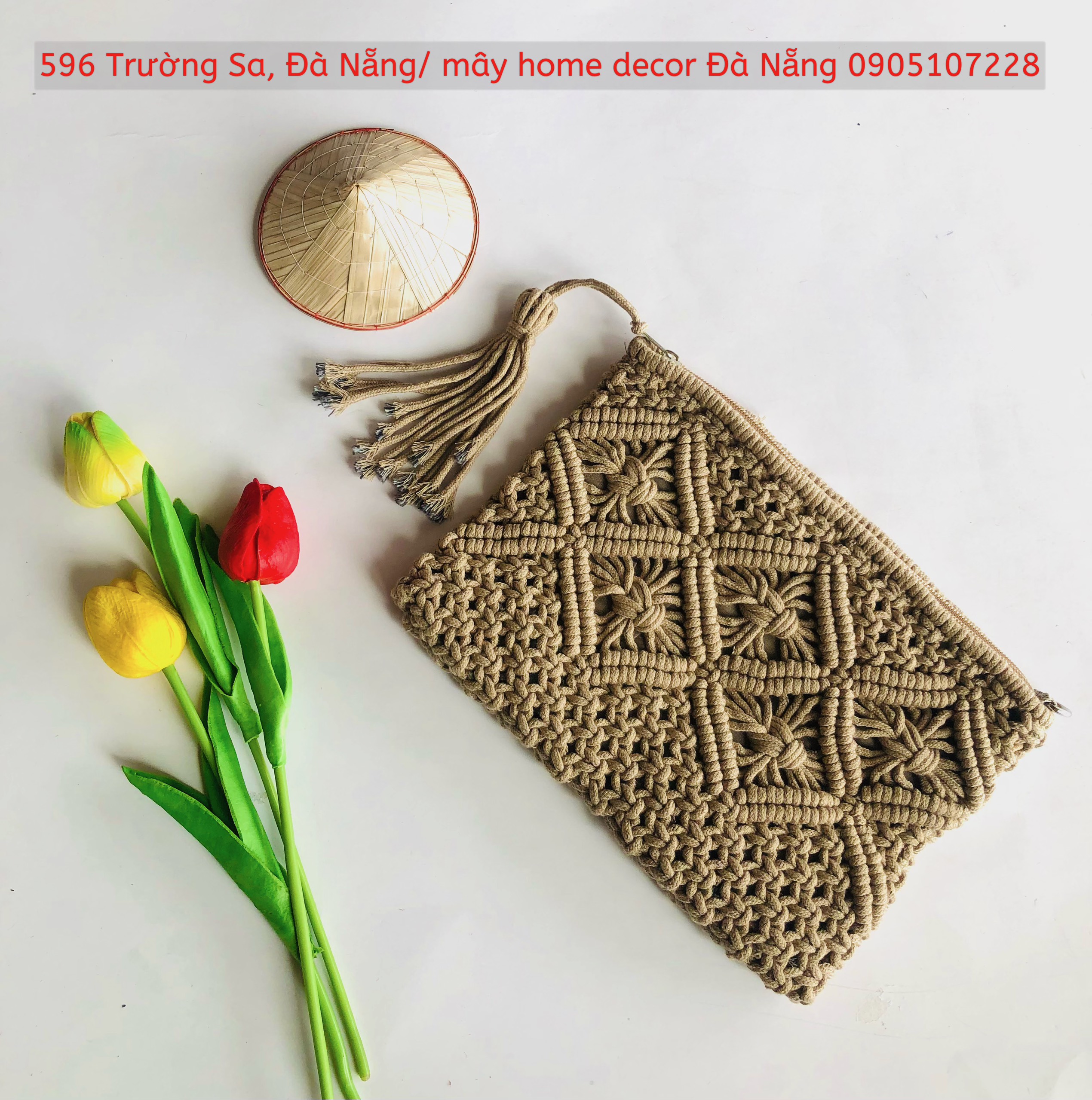 Macrame Clutch with Tassels