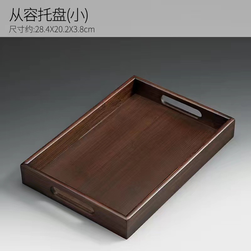 Khay trà bằng tre có phần tay cầm tiện dụng