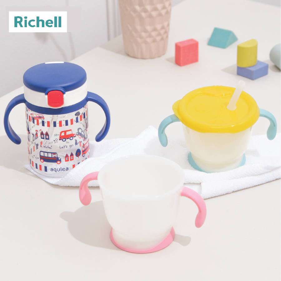 BỘ CỐC TẬP UỐNG VÀ BÌNH ỐNG HÚT RICHELL (XANH)