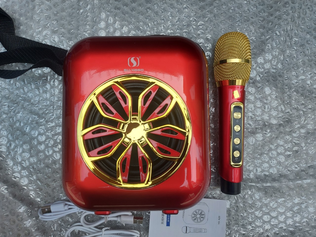 Loa KARAOKE YSD YS A20 Mic không dây, bluetooth , Phân khúc xách tay giá rẻ, Hỗ trợ hát karaoke, Bán hàng, Trợ giảng... (Bản new chỉnh giọng)