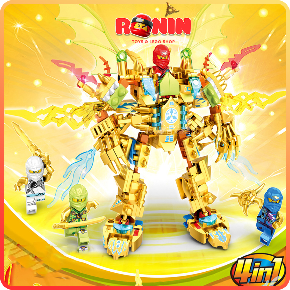 Đồ Chơi Lắp Ráp Lego Ninjago : Combo Lắp Ráp Robot Ninja Gold 4in1
