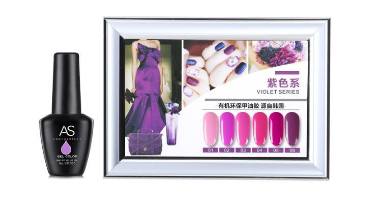 Set sơn móng gel AS Violet 6 màu chai 15ml