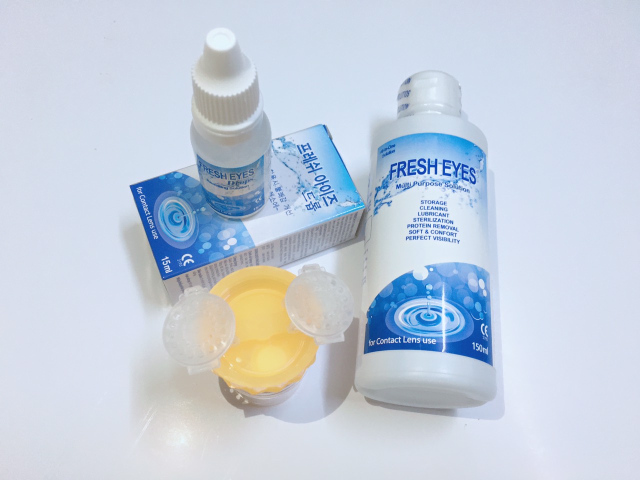 ( Siêu tiết kiệm) Combo nước ngâm lens - nhỏ mắt -cốc rửa lens